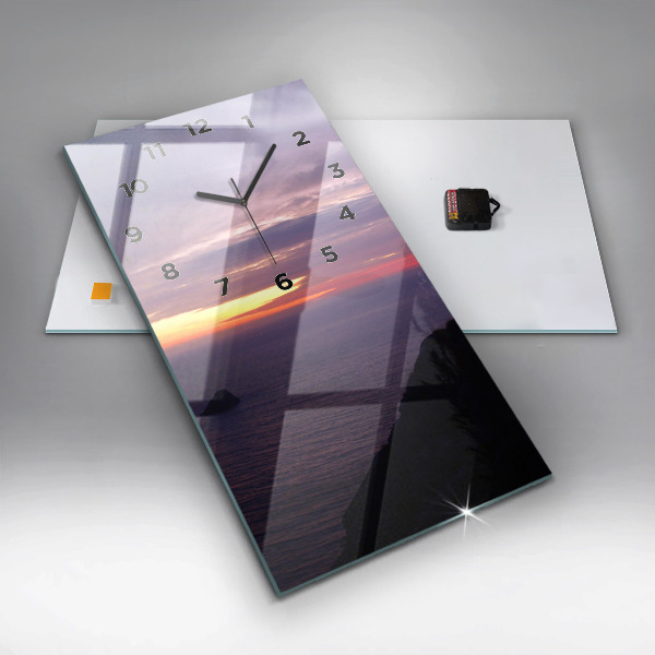 Ceas vertical de perete din sticlă Cap de piatră