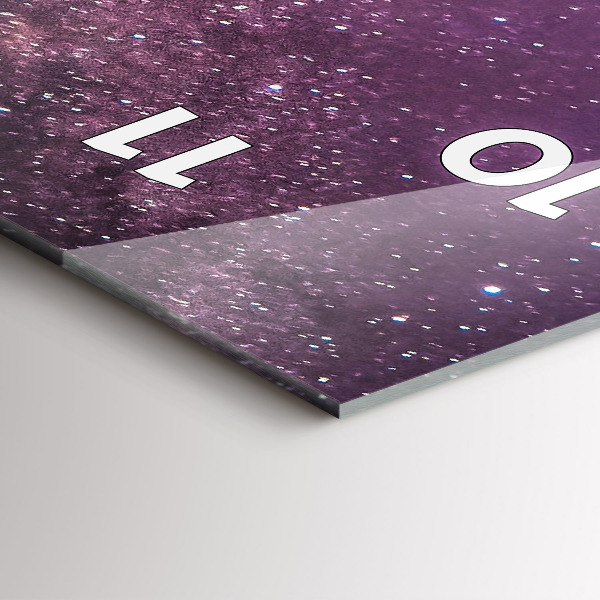 Ceas vertical de perete din sticlă Peisaj montan