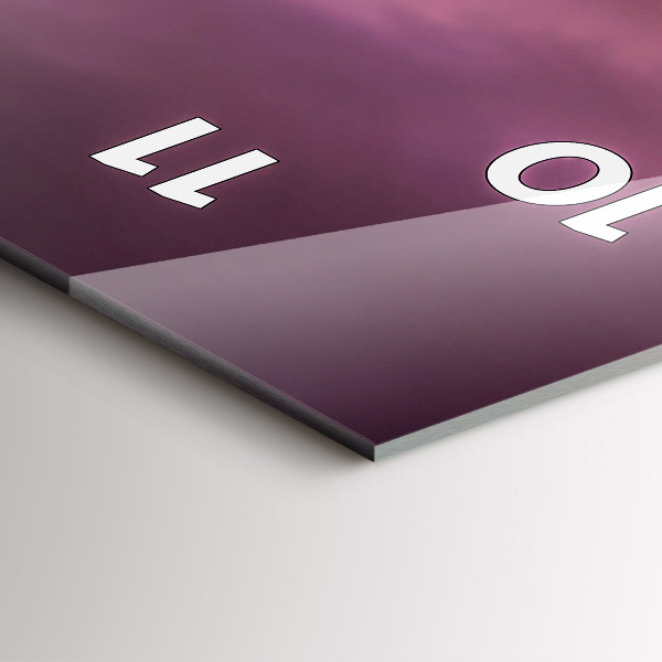 Ceas vertical de perete din sticlă Apus de soare North Scottsdale