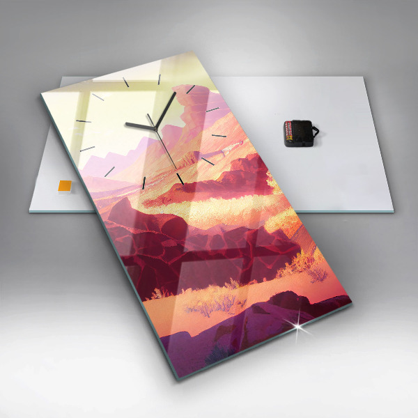 Ceas vertical de perete din sticlă desertul Arizona