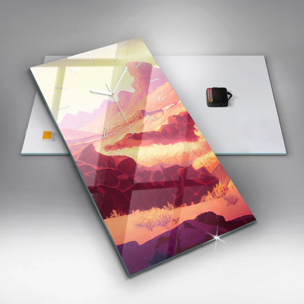 Ceas vertical de perete din sticlă desertul Arizona