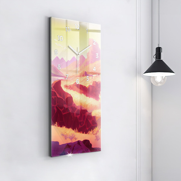 Ceas vertical de perete din sticlă desertul Arizona