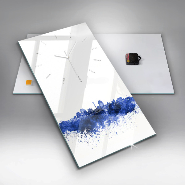 Ceas vertical de perete din sticlă Acuarele San Antonio