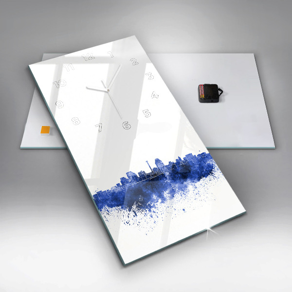 Ceas vertical de perete din sticlă Acuarele San Antonio