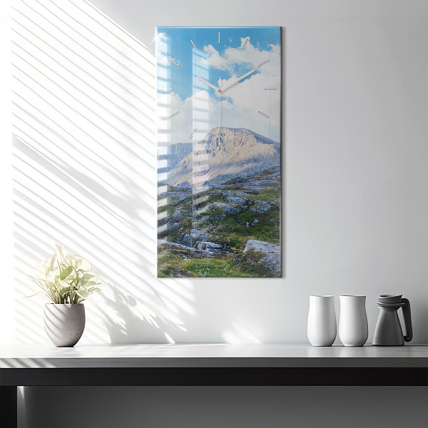 Ceas vertical de perete din sticlă Peisaj stâncos