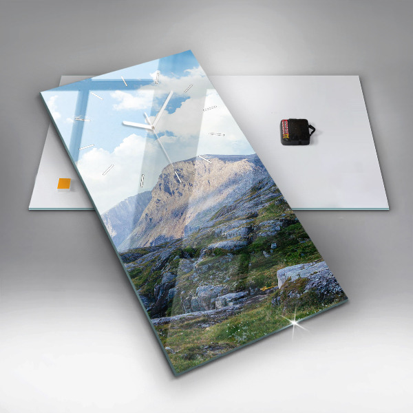 Ceas vertical de perete din sticlă Peisaj stâncos