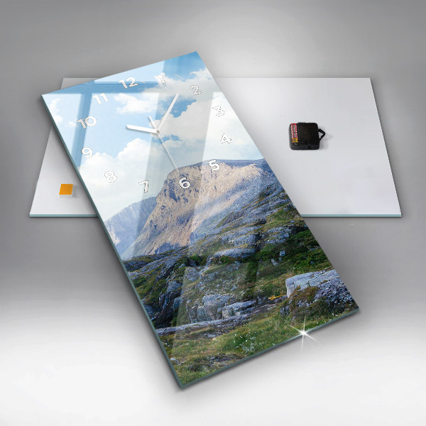 Ceas vertical de perete din sticlă Peisaj stâncos