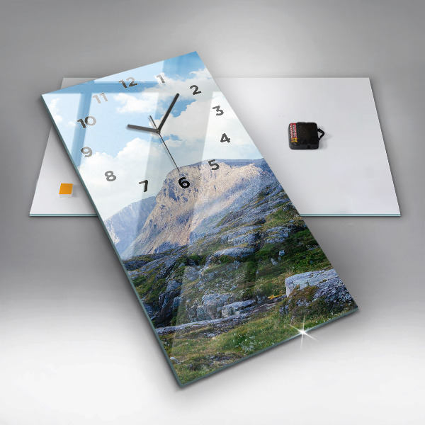 Ceas vertical de perete din sticlă Peisaj stâncos