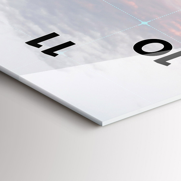 Ceas vertical de perete din sticlă Zgârie-nori din Philadelphia