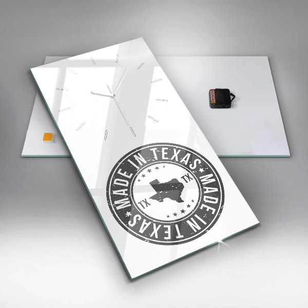 Ceas vertical de perete din sticlă ștampila Texas
