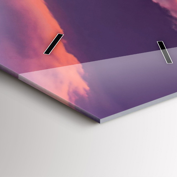 Ceas vertical de perete din sticlă Răsărit din California