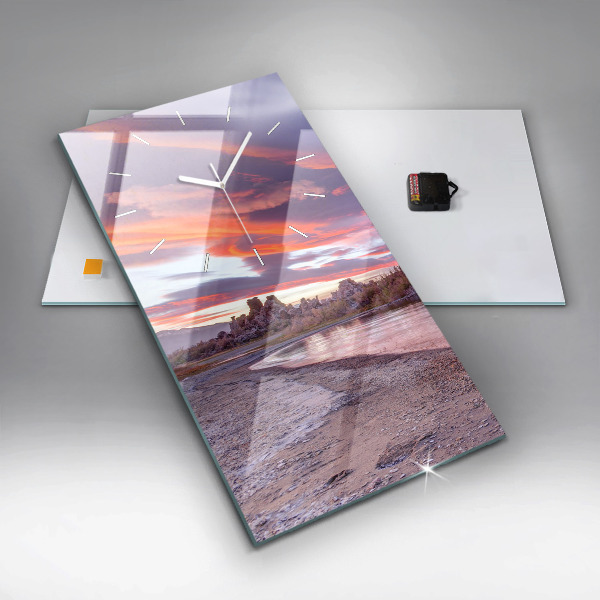 Ceas vertical de perete din sticlă Răsărit din California