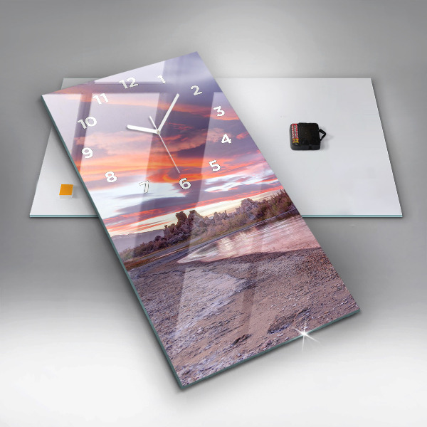 Ceas vertical de perete din sticlă Răsărit din California