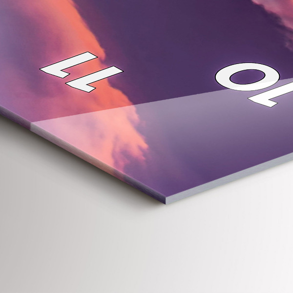 Ceas vertical de perete din sticlă Răsărit din California