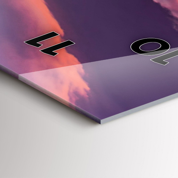 Ceas vertical de perete din sticlă Răsărit din California