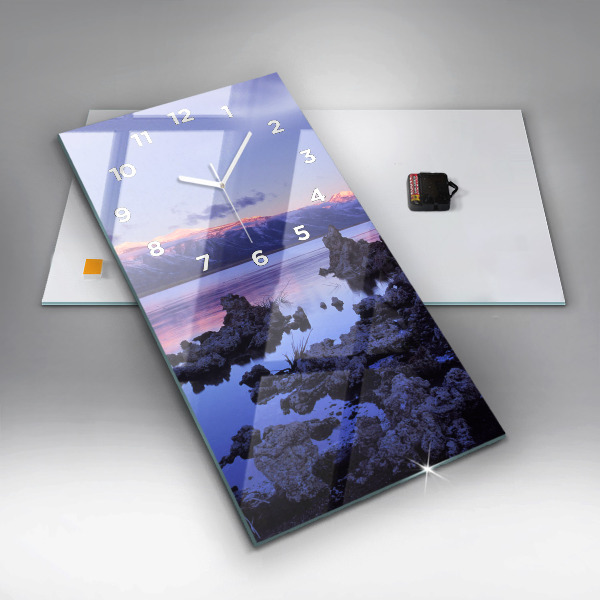 Ceas vertical de perete din sticlă Lacul California