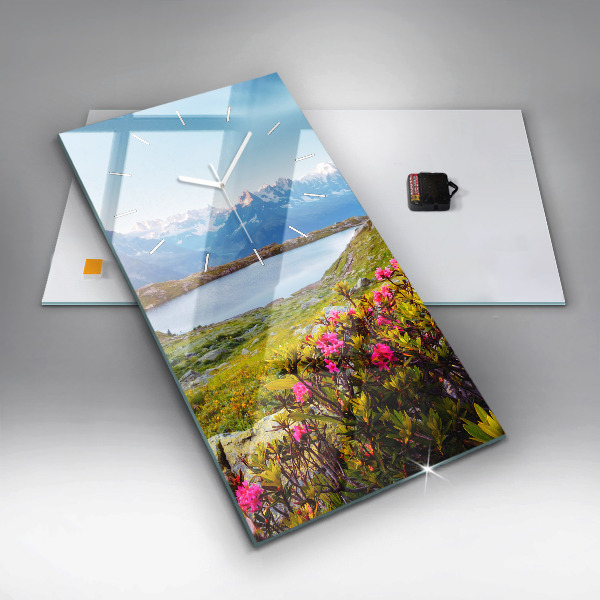 Ceas vertical de perete din sticlă Ghețarul Mont Blanc Chamonix