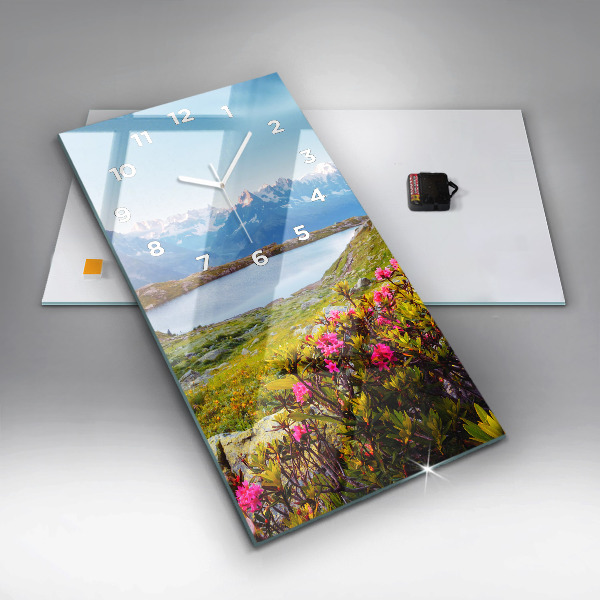 Ceas vertical de perete din sticlă Ghețarul Mont Blanc Chamonix