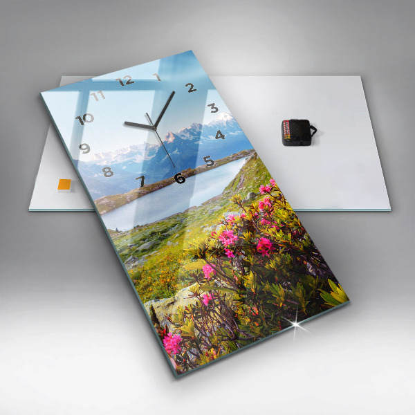 Ceas vertical de perete din sticlă Ghețarul Mont Blanc Chamonix