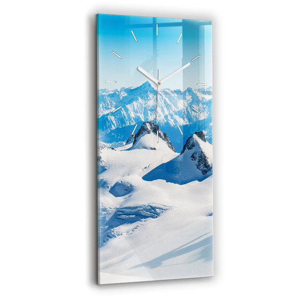 Ceas vertical de perete din sticlă Schior în Alpi