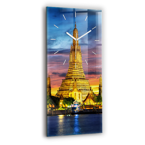 Ceas vertical de perete din sticlă Templul din Bangkok Thailanda