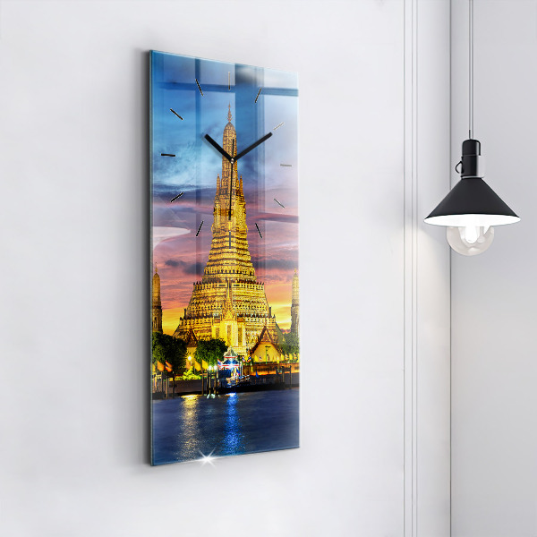 Ceas vertical de perete din sticlă Templul din Bangkok Thailanda