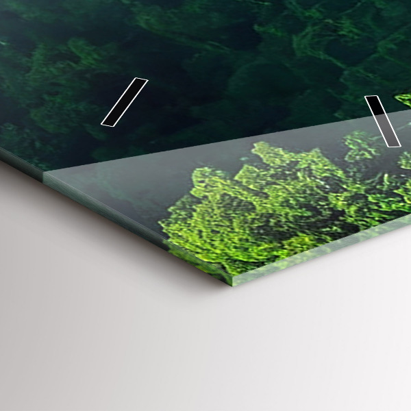 Ceas vertical de perete din sticlă Peisaj natural din Thailanda