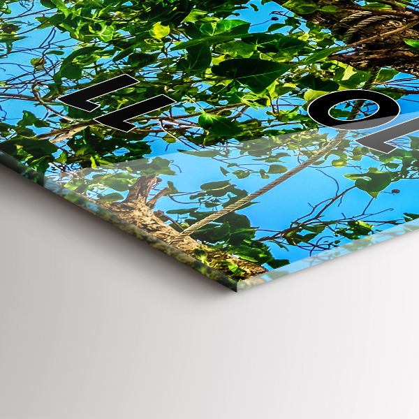 Ceas vertical de perete din sticlă Insula însorită a Thailandei