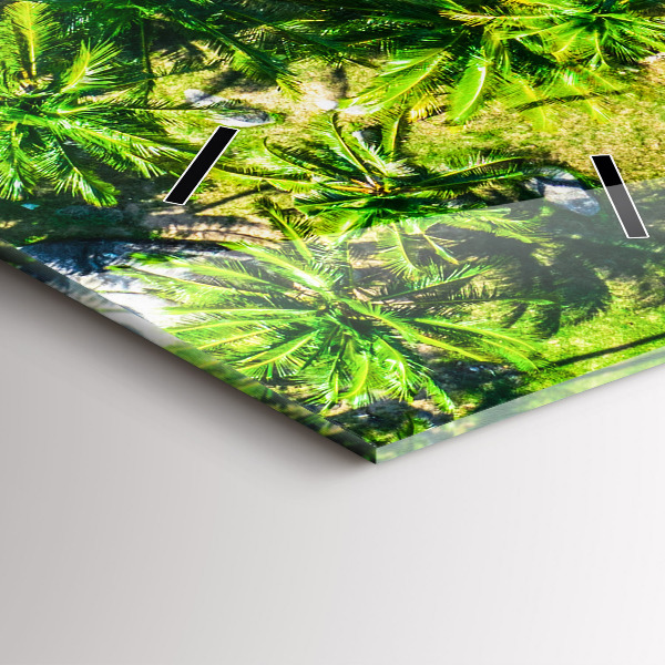 Ceas vertical de perete din sticlă Plaja tropicală Koh Tao