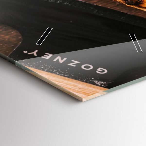 Ceas vertical de perete din sticlă pizza italiană