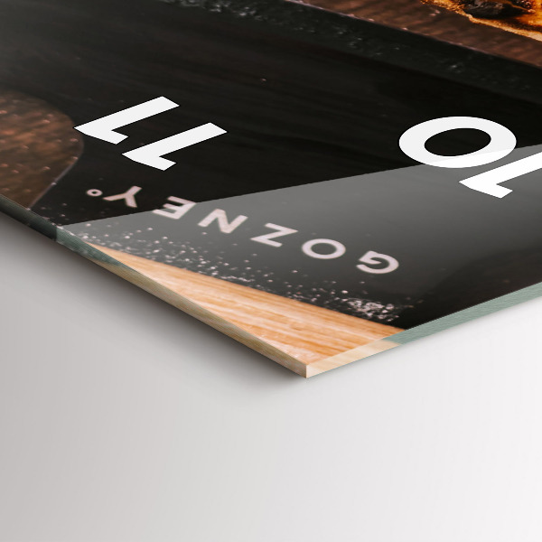 Ceas vertical de perete din sticlă pizza italiană