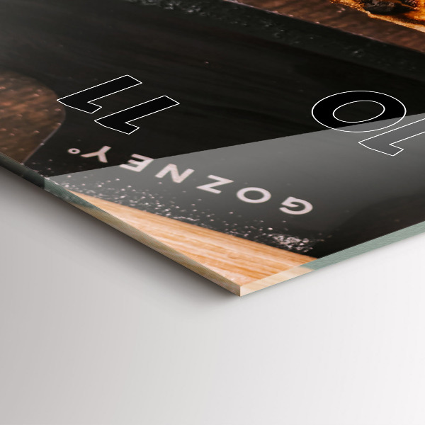 Ceas vertical de perete din sticlă pizza italiană