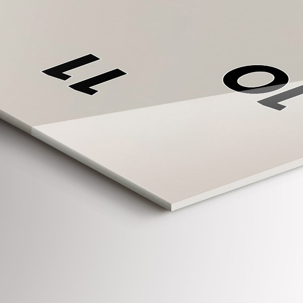 Ceas vertical de perete din sticlă Munți de aur abstracti