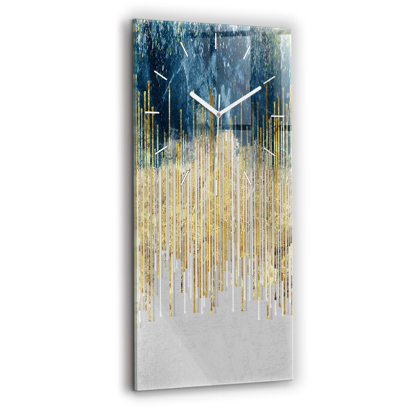 Ceas vertical de perete din sticlă Model decorativ și auriu