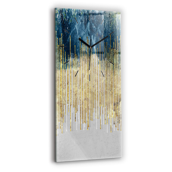 Ceas vertical de perete din sticlă Model decorativ și auriu