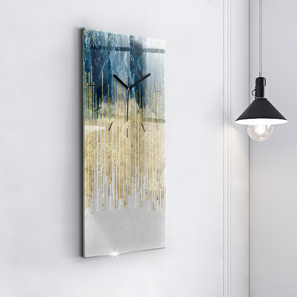 Ceas vertical de perete din sticlă Model decorativ și auriu