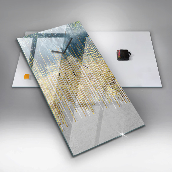 Ceas vertical de perete din sticlă Model decorativ și auriu