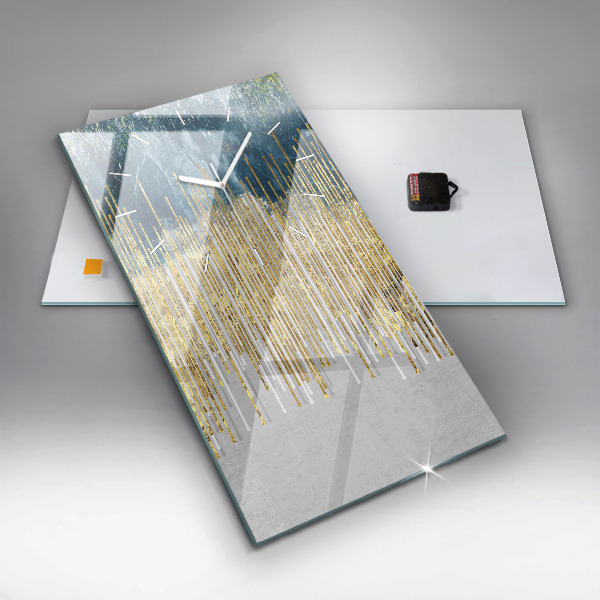 Ceas vertical de perete din sticlă Model decorativ și auriu