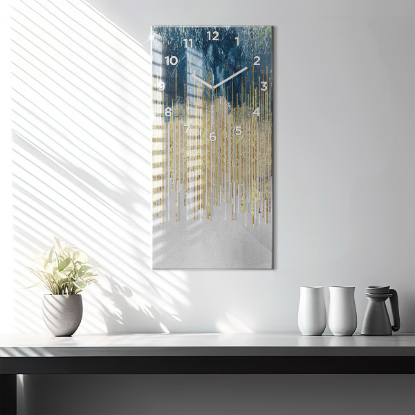 Ceas vertical de perete din sticlă Model decorativ și auriu