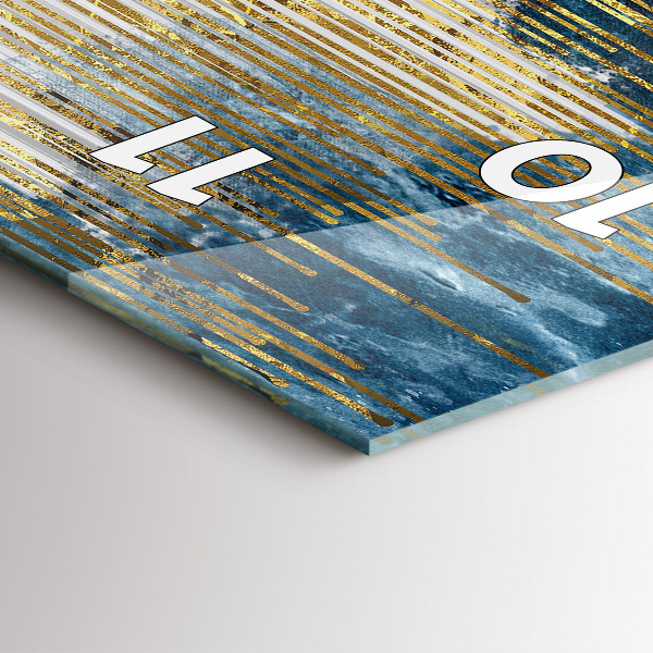 Ceas vertical de perete din sticlă Model decorativ și auriu