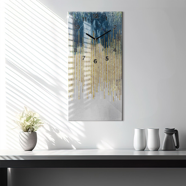 Ceas vertical de perete din sticlă Model decorativ și auriu