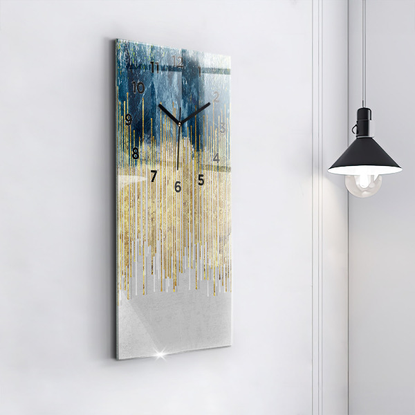 Ceas vertical de perete din sticlă Model decorativ și auriu