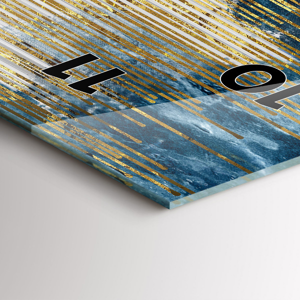 Ceas vertical de perete din sticlă Model decorativ și auriu