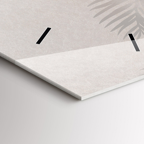 Ceas vertical de perete din sticlă Frunze tropicale boho