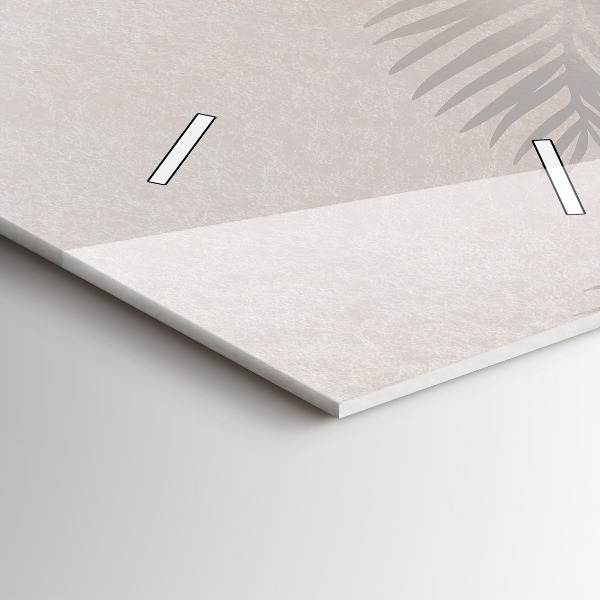 Ceas vertical de perete din sticlă Frunze tropicale boho