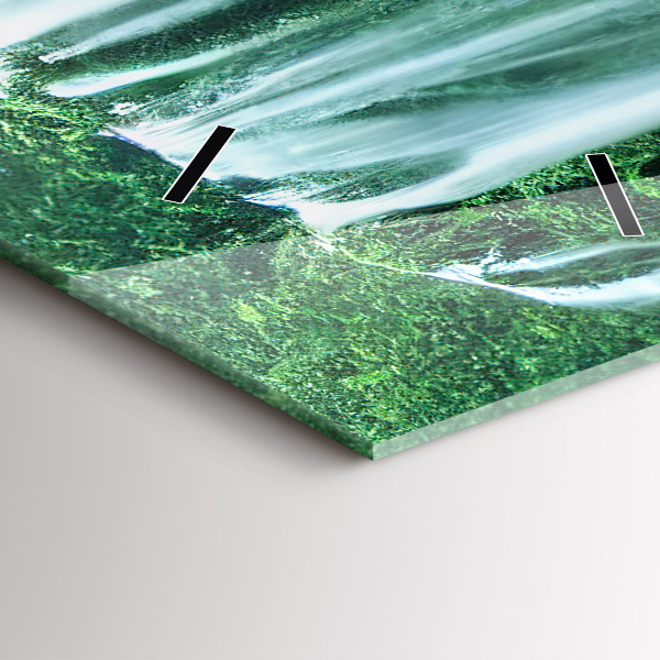 Ceas vertical de perete din sticlă Cascada printre mușchi