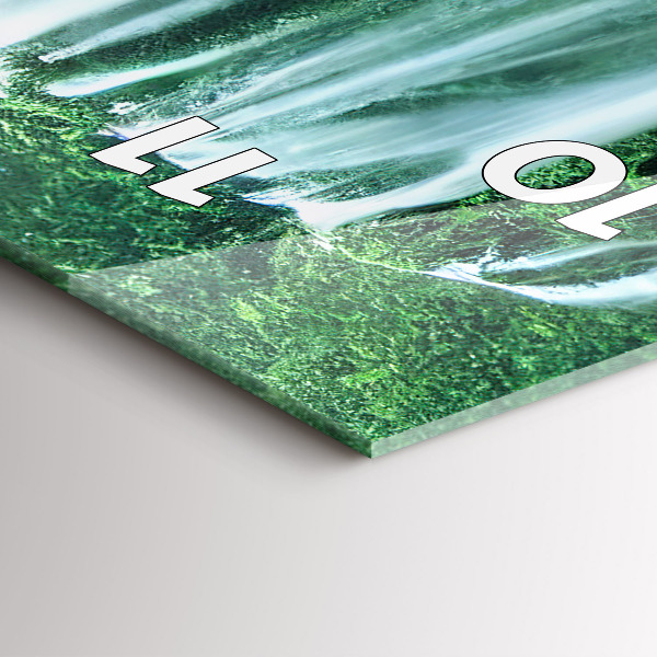 Ceas vertical de perete din sticlă Cascada printre mușchi