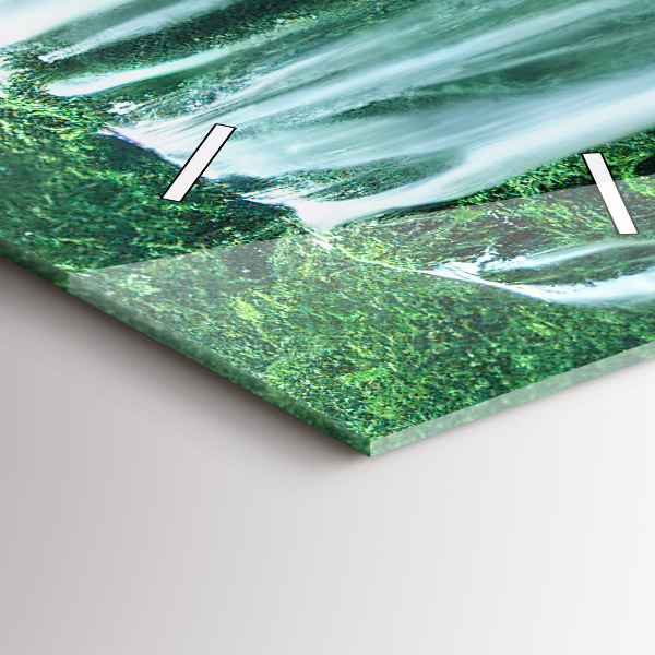 Ceas vertical de perete din sticlă Cascada printre mușchi