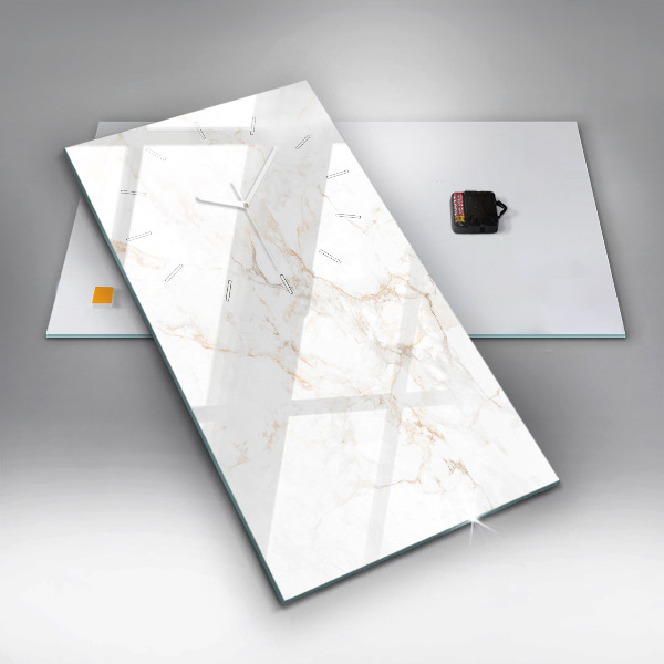 Ceas vertical de perete din sticlă Marmură elegantă