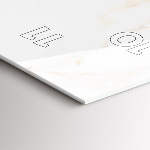 Ceas vertical de perete din sticlă Marmură elegantă